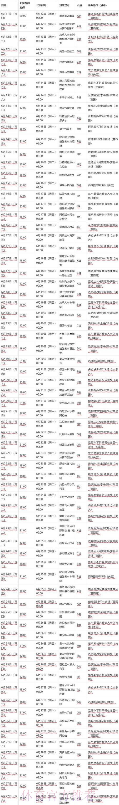 2026世界杯完整赛程一览完整安排查询入口
