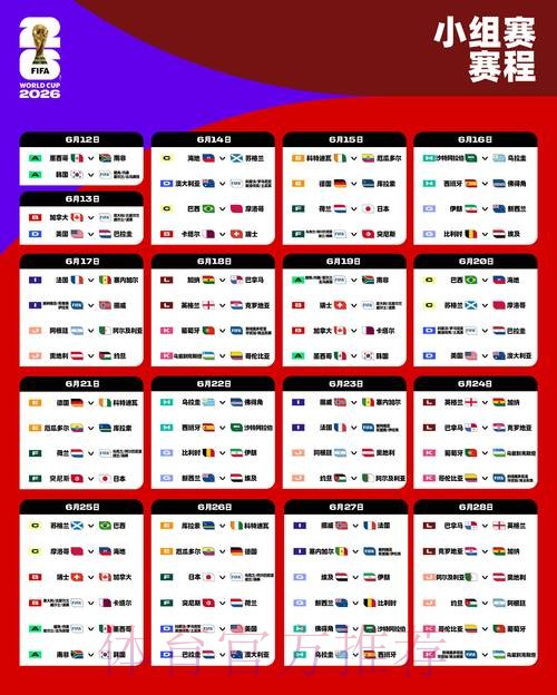 2026世界杯每日赛程详细安排赛事详情怎么看